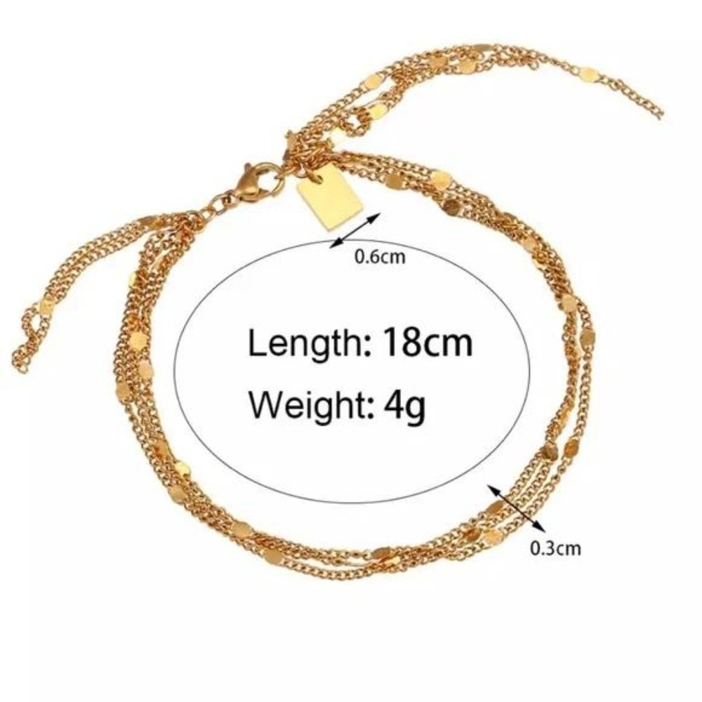 New 18K Gold Tassel Multilayer Chain Bracelet, NICE BRACELET, CUTE BRACELET - Picture 6 of 6